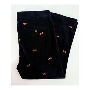 J McLaughlin Corduroy Pants Mens 38 Black Christmas Tree Truck Holiday